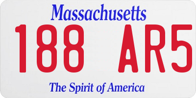 MA license plate 188AR5