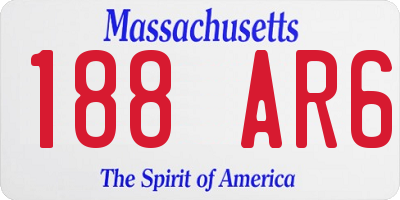 MA license plate 188AR6