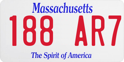 MA license plate 188AR7