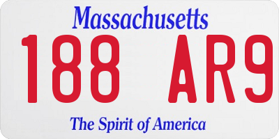 MA license plate 188AR9