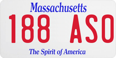MA license plate 188AS0