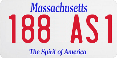 MA license plate 188AS1