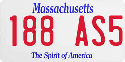 MA license plate 188AS5