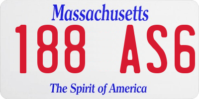 MA license plate 188AS6