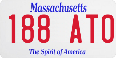 MA license plate 188AT0