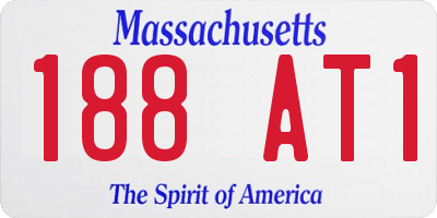 MA license plate 188AT1