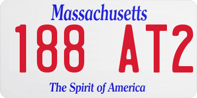 MA license plate 188AT2