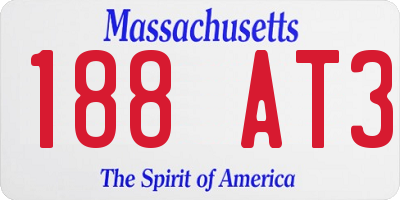 MA license plate 188AT3