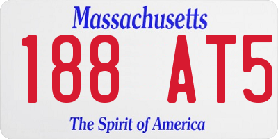 MA license plate 188AT5