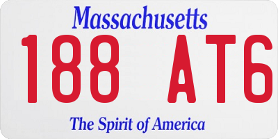 MA license plate 188AT6