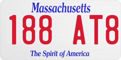 MA license plate 188AT8