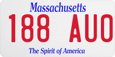 MA license plate 188AU0