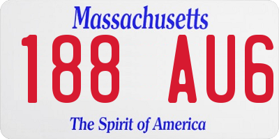 MA license plate 188AU6