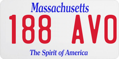 MA license plate 188AV0