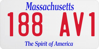 MA license plate 188AV1
