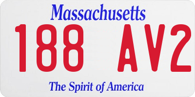MA license plate 188AV2