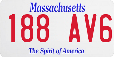 MA license plate 188AV6