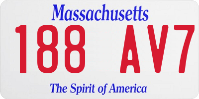 MA license plate 188AV7