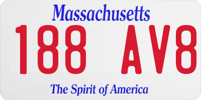 MA license plate 188AV8
