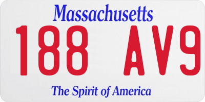 MA license plate 188AV9