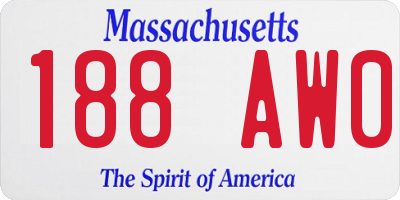 MA license plate 188AW0