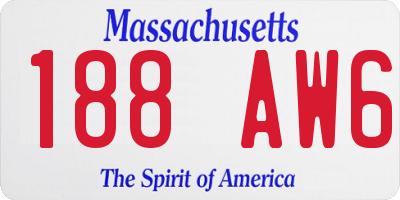 MA license plate 188AW6