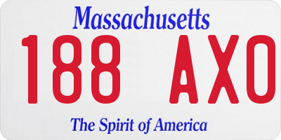 MA license plate 188AX0