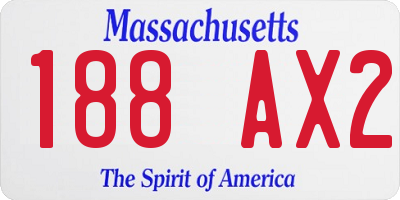 MA license plate 188AX2