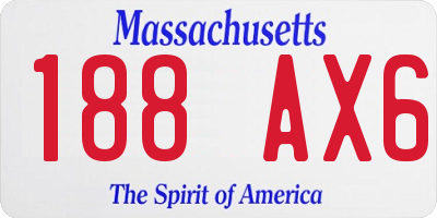 MA license plate 188AX6