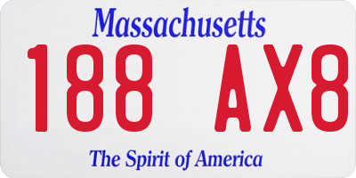 MA license plate 188AX8