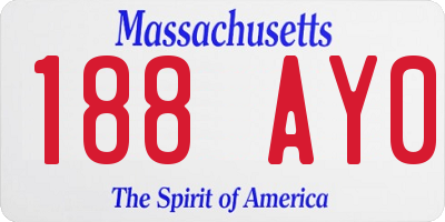 MA license plate 188AY0