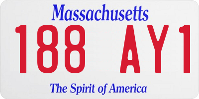 MA license plate 188AY1