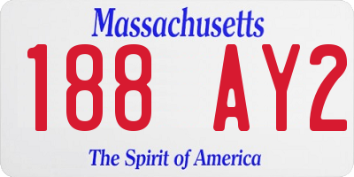 MA license plate 188AY2