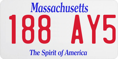 MA license plate 188AY5