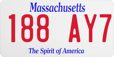 MA license plate 188AY7