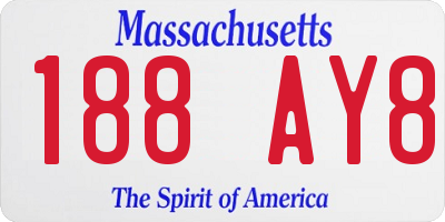 MA license plate 188AY8