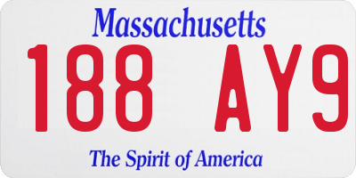MA license plate 188AY9