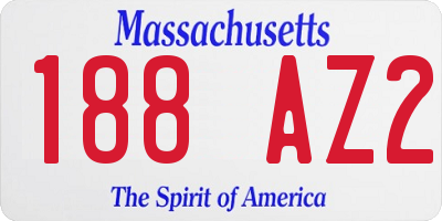 MA license plate 188AZ2