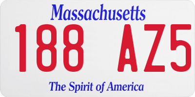 MA license plate 188AZ5