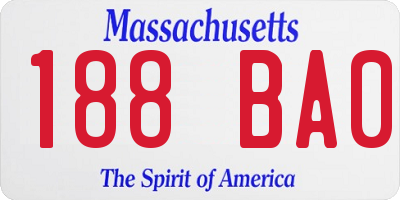 MA license plate 188BA0