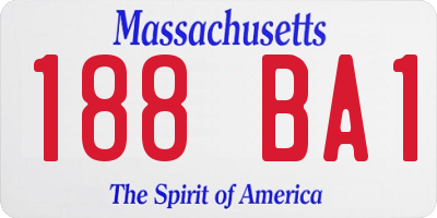 MA license plate 188BA1