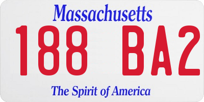 MA license plate 188BA2