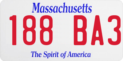 MA license plate 188BA3