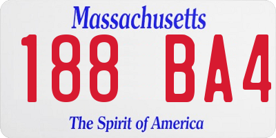 MA license plate 188BA4