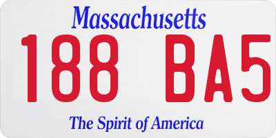 MA license plate 188BA5