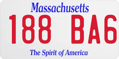 MA license plate 188BA6