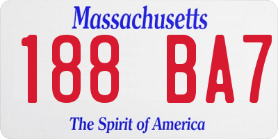 MA license plate 188BA7