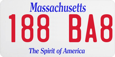 MA license plate 188BA8