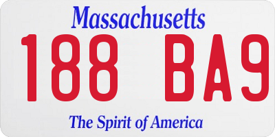 MA license plate 188BA9