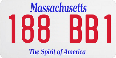 MA license plate 188BB1